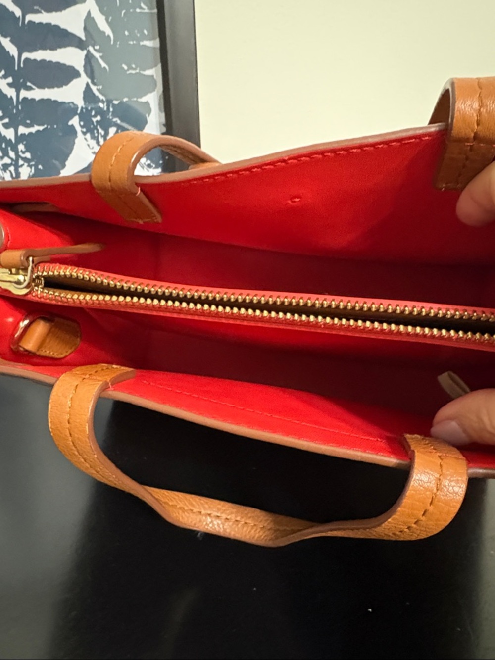 kate spade Cognac Pebbled Leather Satchel with Tassel - Picture 3 of 3